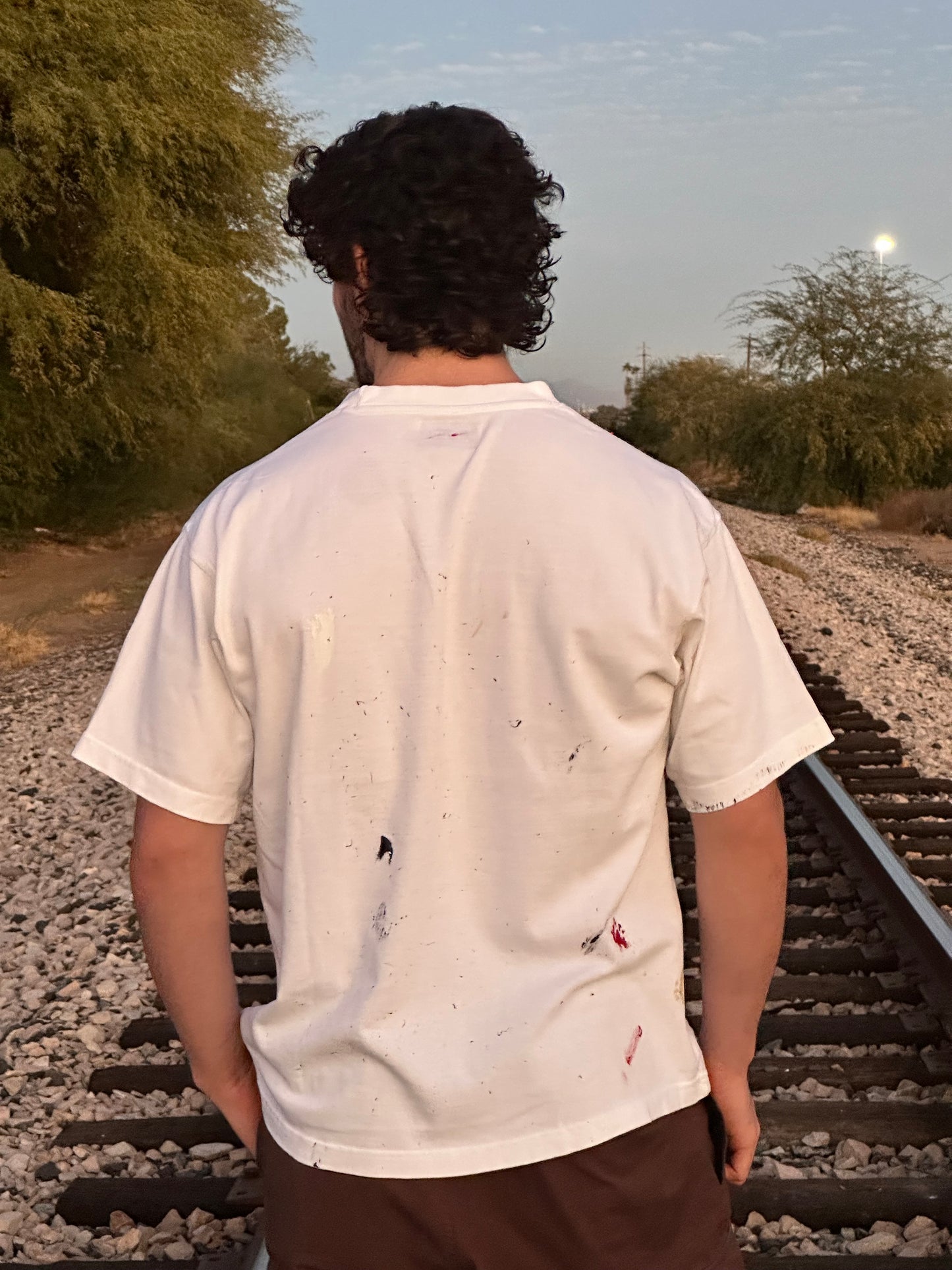 Oversized Splatter Tee | White